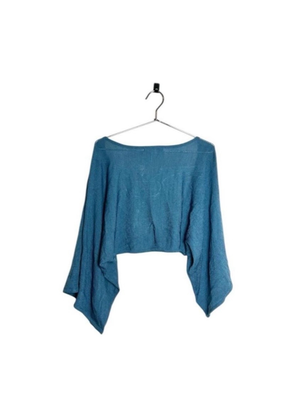 NWT Vintage Y2K Deadstock Charlotte Russe Blue V Neck Shrug Bolero Top 2000s - Picture 4 of 5